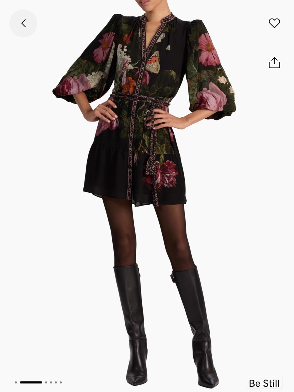 Alice + Olivia Antonette Floral Blouson Minidress - Picture 2 of 6